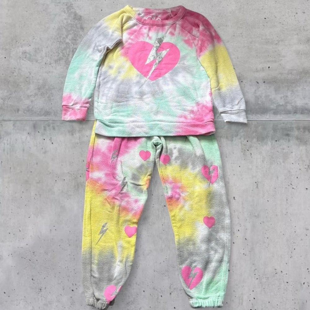 Kids Chaser Tie Dye Set Lightning Bolt Hearts size 4 5